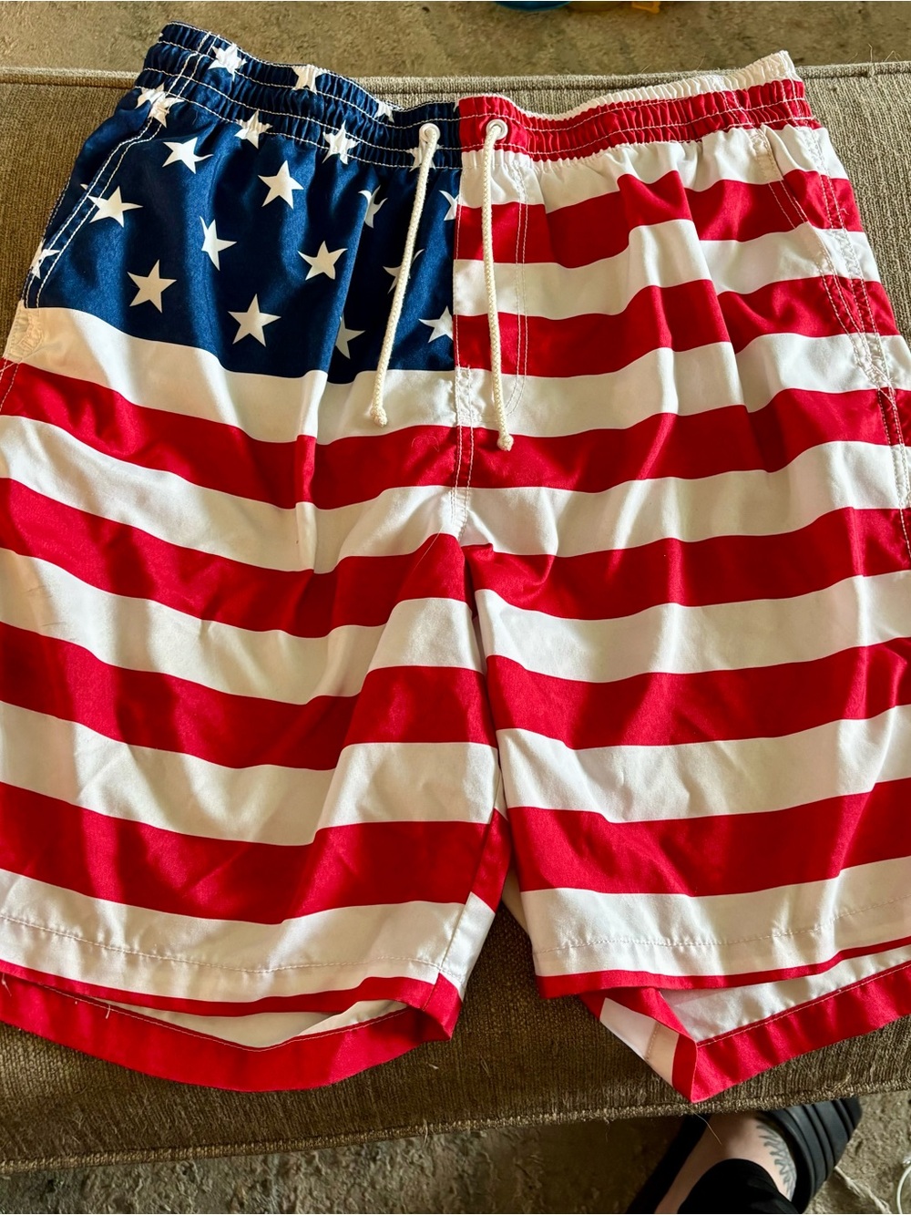 Old Navy Men's Stars & Stripes Swim Trunks - Red, White & Blue